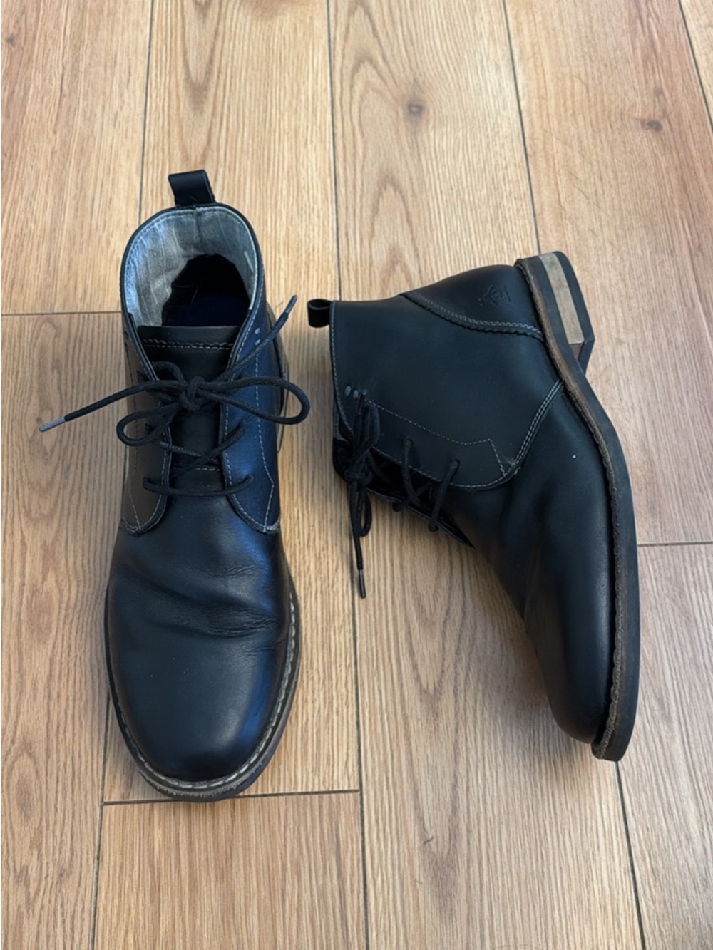 Original Penguin Mens Monty Black Leather Chukka Boots